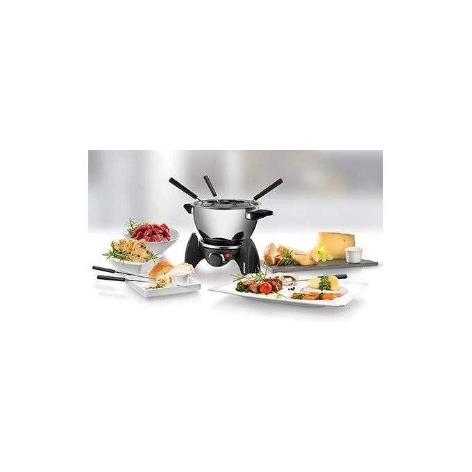 Unold 48615 Set per Fonduta Elettrica 6 Persone 0.8 L 500 W Acciaio Inossidabile Ceramica colore Nero
