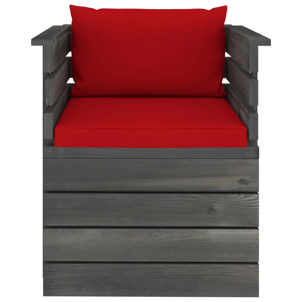 Poltrona da Giardino con Cuscini in Legno di Pinocod mxl 120430