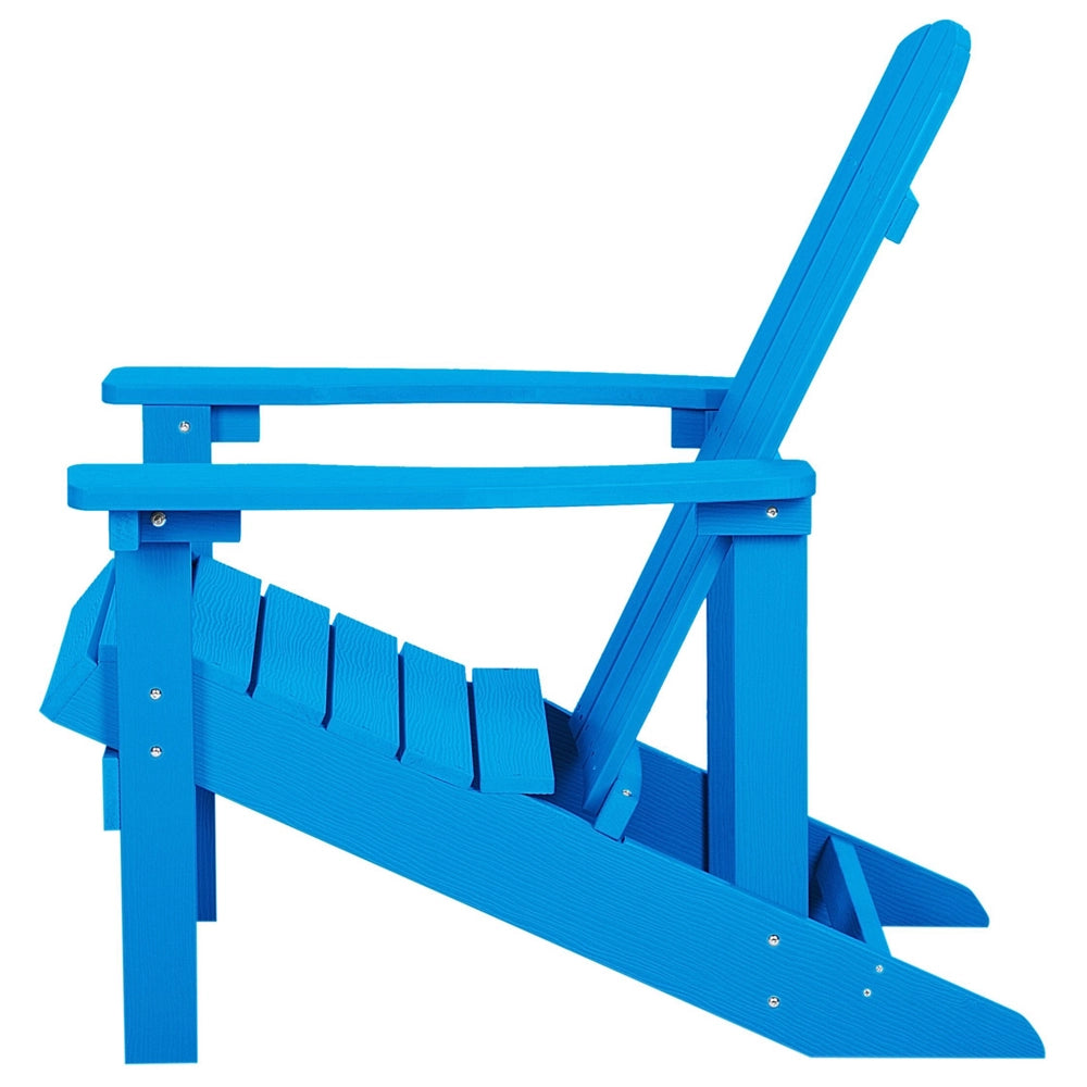 Sedia da giardino in plastica blu in legno resistente agli agenti atmosferici in stile moderno