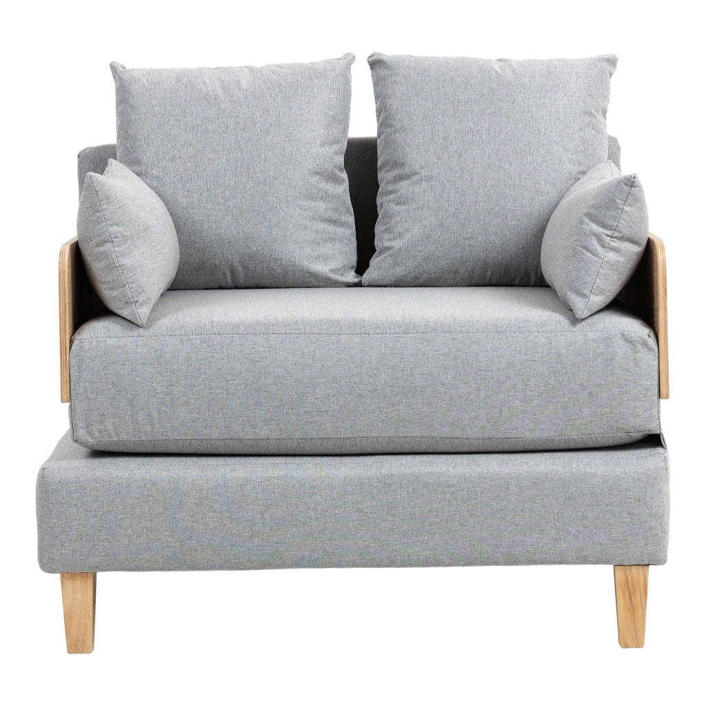 Poltrona/divano trasformabile 1 posto 81 x 88 x 68 cm grigio chiaro 03_0009138