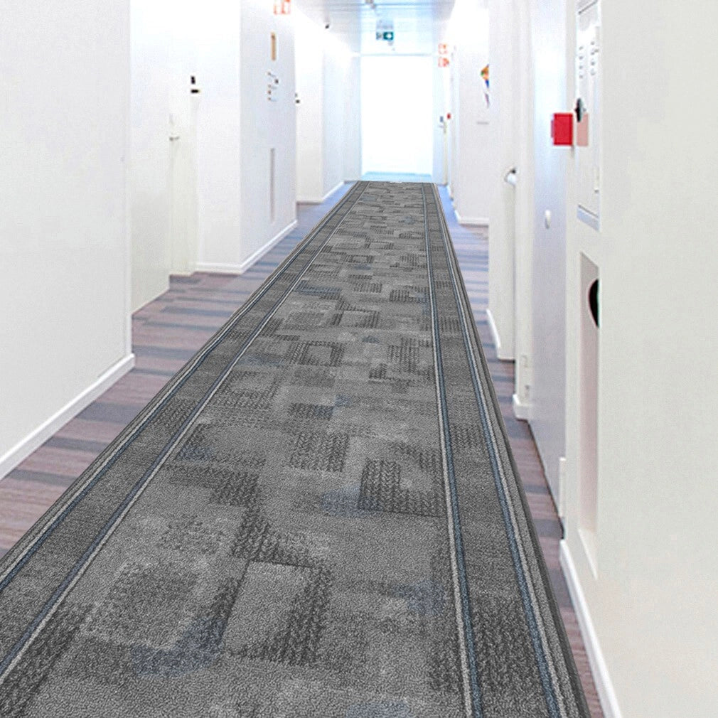 Passatoia Scala Scalinata Ingresso 67x800 Cm Bordata Tappeto Corridoio Gradini Antiscivolo Grigio