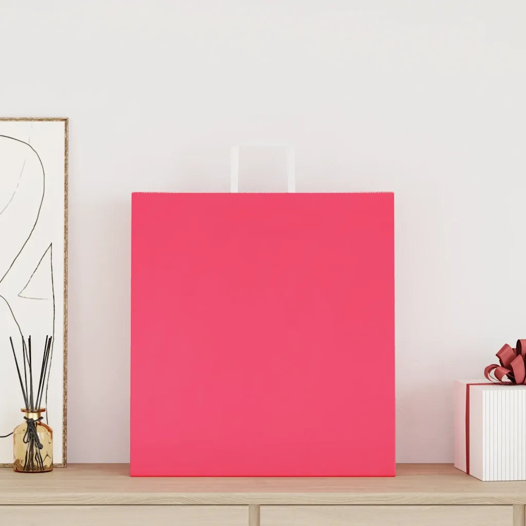 Sacchetti di Carta 250 pz con Manici Rosa 45x17x48 cm CFW8550166