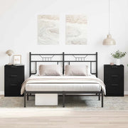 Armadio da Notte con cassetto 2 pcs Rovere Nero 40 x 65 x 65 cm 862768