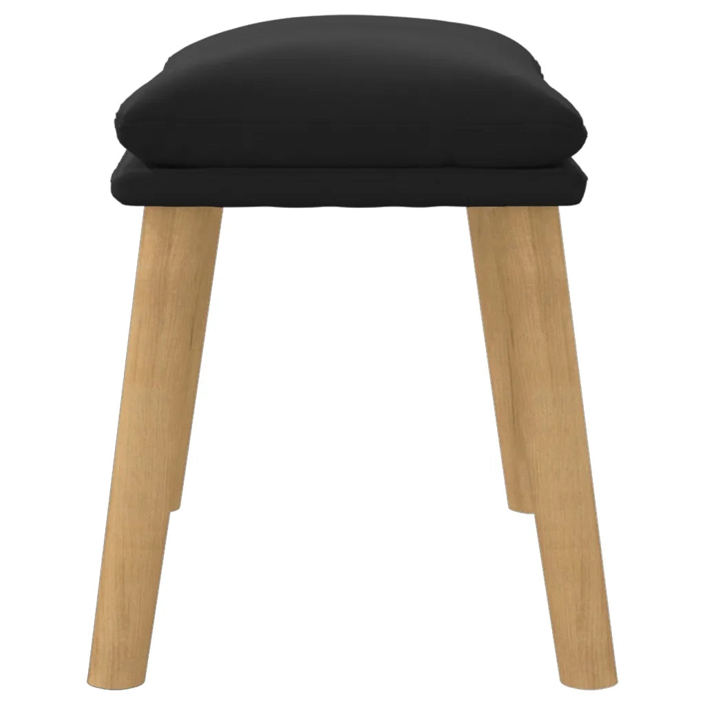 Poggiapiedi Nero 45x29,5x39 cm in Velluto cod mxl 67362