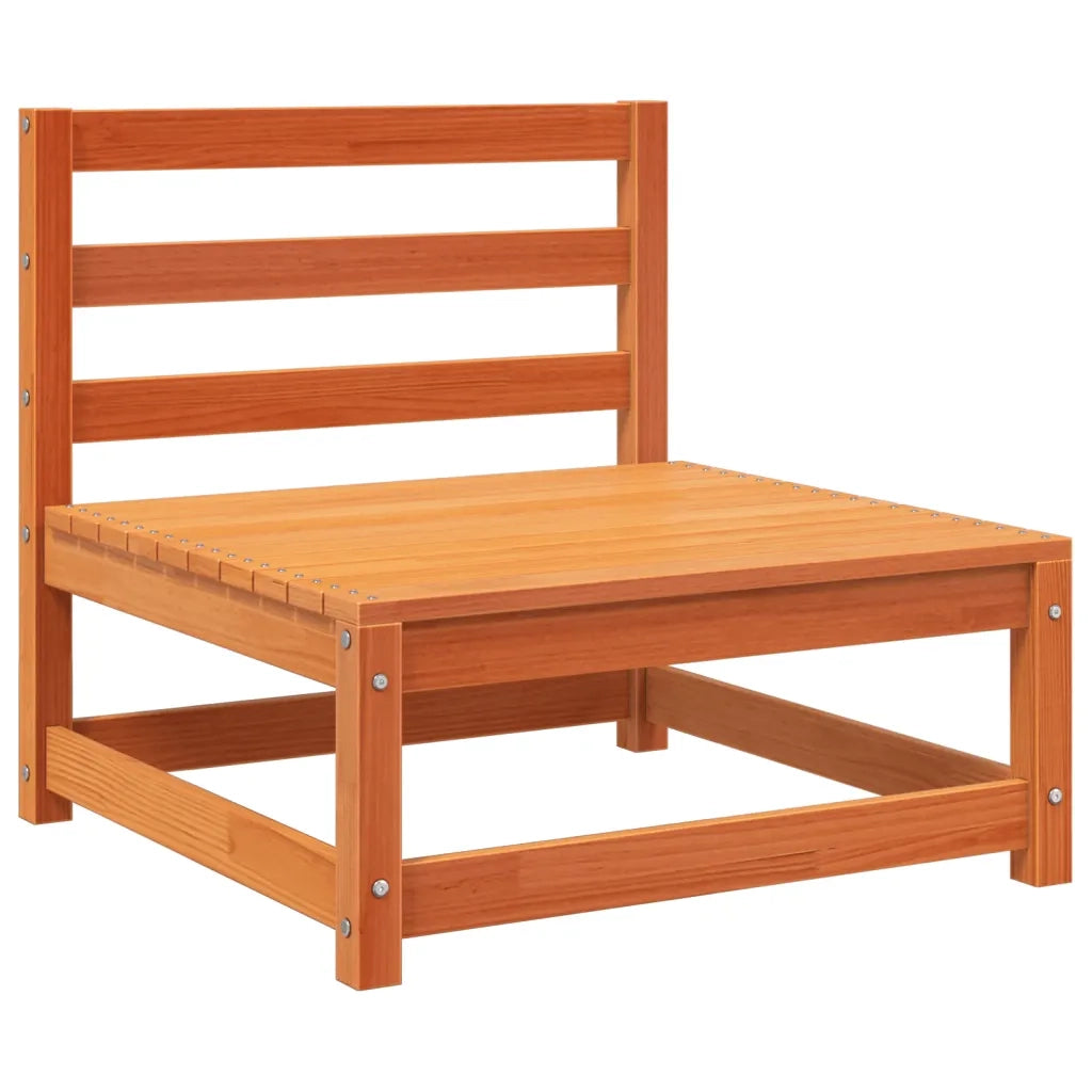 Set Divani da Giardino 5 pz Marrone Cera Legno Massello Pino 3299386