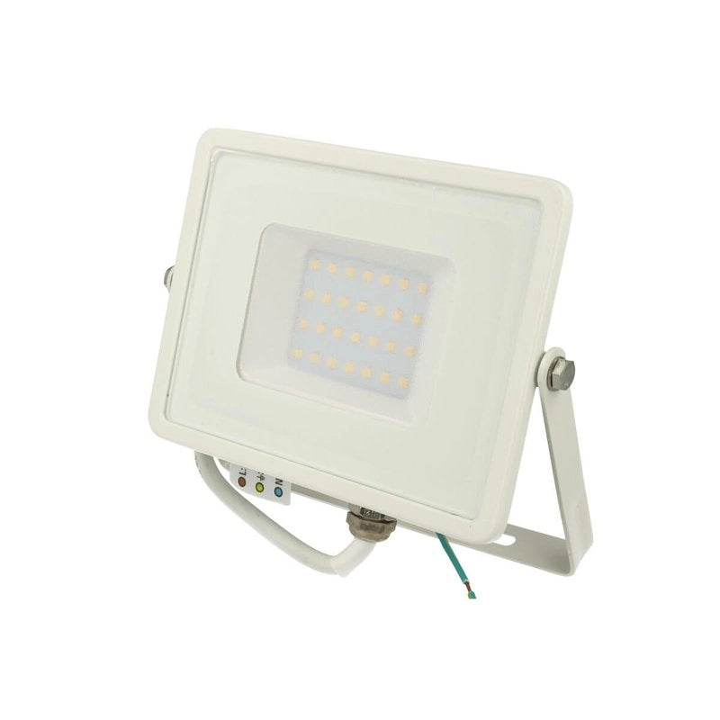 Faro Led Flood Light 10W IP65 Bianco Caldo Super Slim Carcassa Bianca Smd Samsung SKU-427