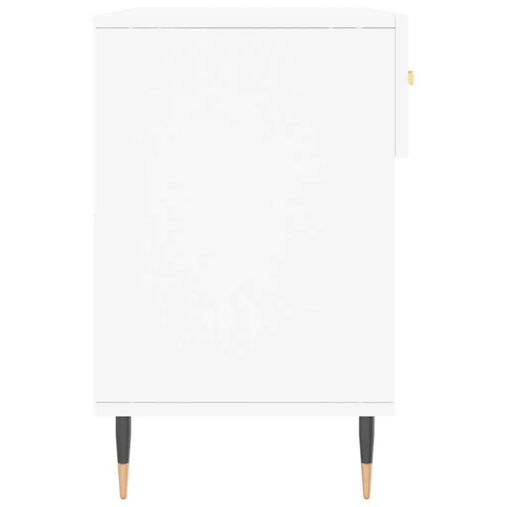 Panca Porta Scarpe-Sgabello-Panca Scarpiera Bianca 102x35x55 cm in Legno Multistrato 651777