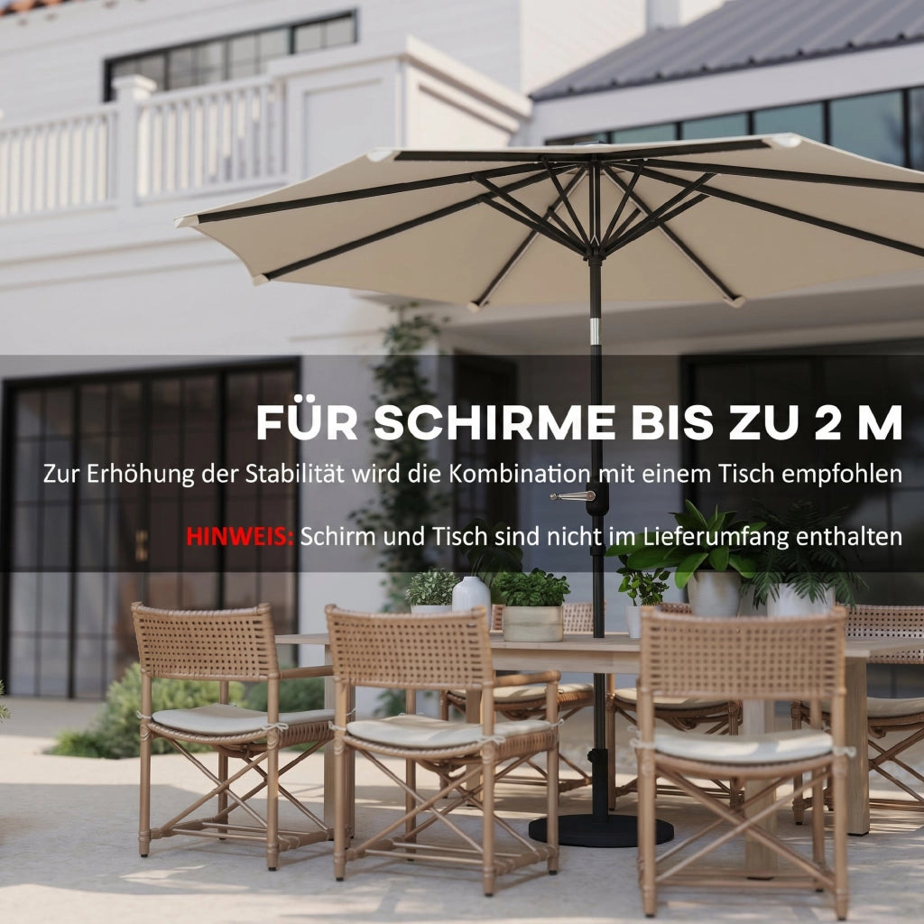 Base per Ombrellone in Cemento da 13kg ¨C Zephmum ¨C Nero, 34/38/48mm