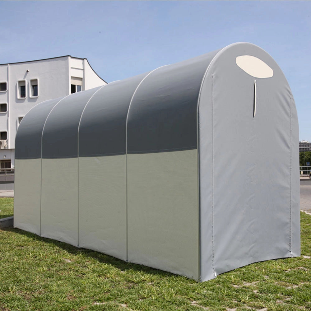 Motobox a Tunnel Copertura Box in PVC 360x120xh155 cm per Moto Scooter Grigio