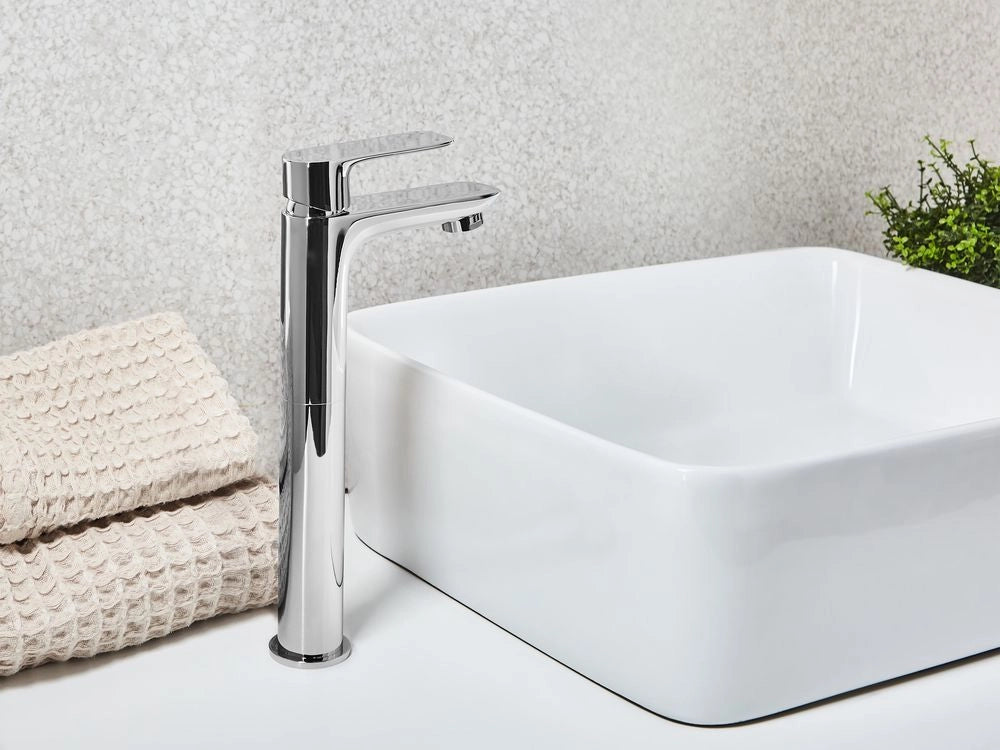 Elegante rubinetto per lavabo in ottone cromato monocomando 28 cm Accessori bagno moderni argento