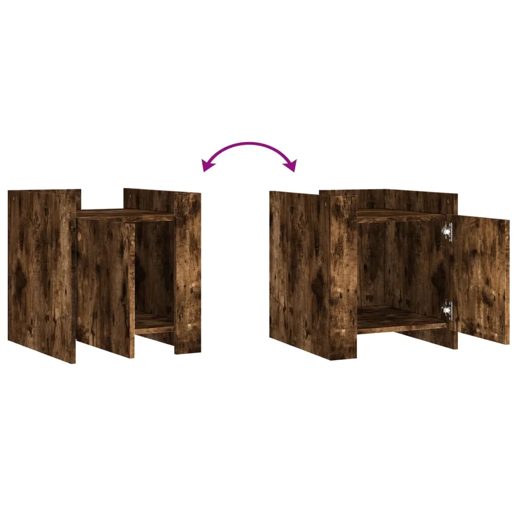 vidaXL Comodino Rovere Fumo 45x50x50 cm in Truciolato
