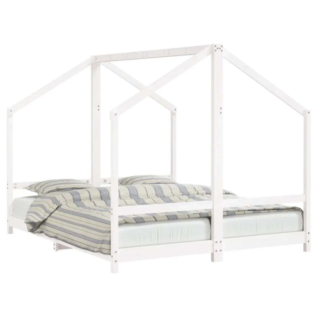Giroletto per Bambini-Struttura Letto Bambini Bianco 2x(80x200) cm Legno Massello Pino