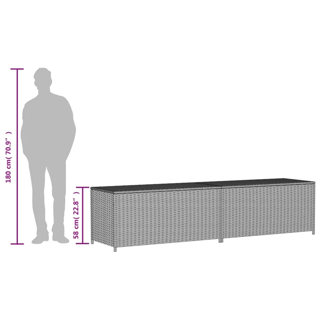 Contenitore da Giardino Beige Misto 469L in Polyrattan 365331