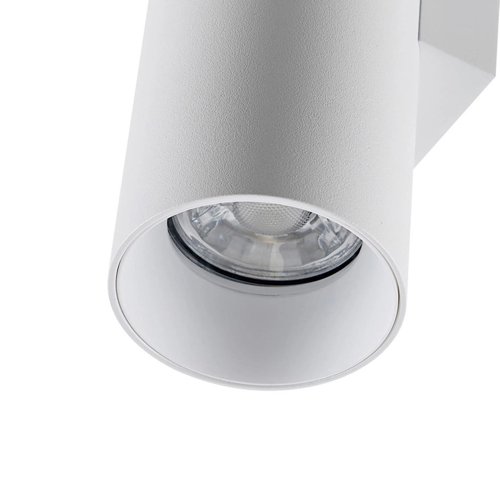 CAN applique moderno da parete doppia emissione GU10 lampada cilindro muro luce ingresso camera da letto 230V COLORE BIANCO