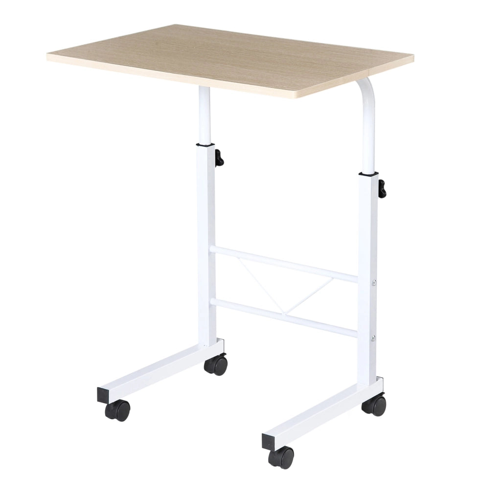 Tavolino con Ruote e Altezza Regolabile ¨C Zephmum ¨C 60x40x68-78 cm Bianco