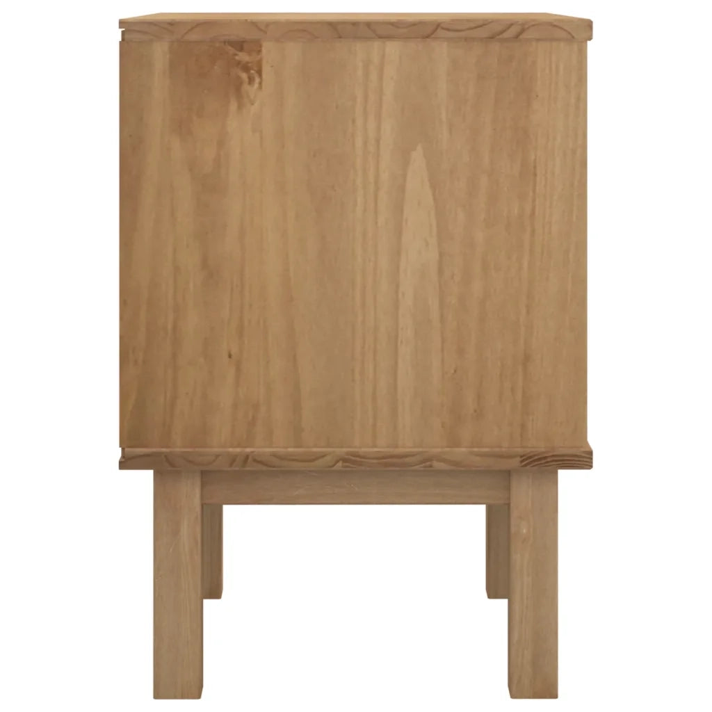 Comodino | Armadio da Notte | Mobiletto da notte OTTA Marrone e Grigio 45x39x57 cm in Legno di Pino