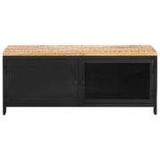 Tavolino da Salotto 90x50x37 cm Legno Massello di Mango Grezzo 323136