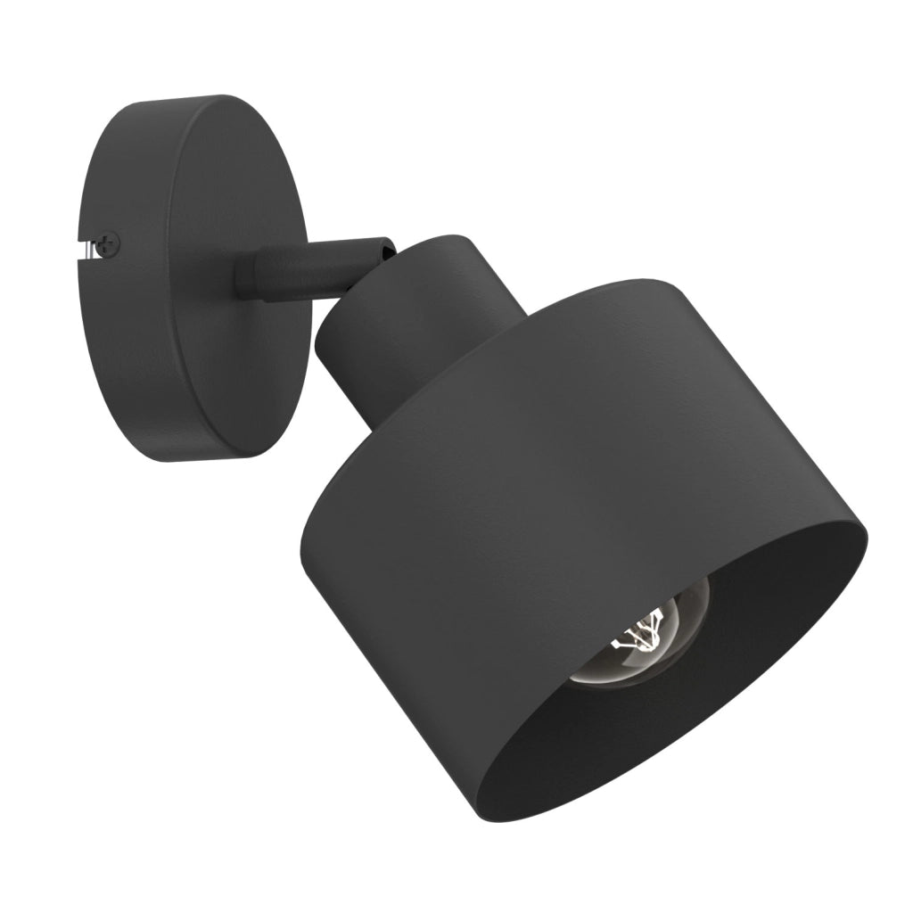 Applique Parkla nera orientabile E27 Luminex