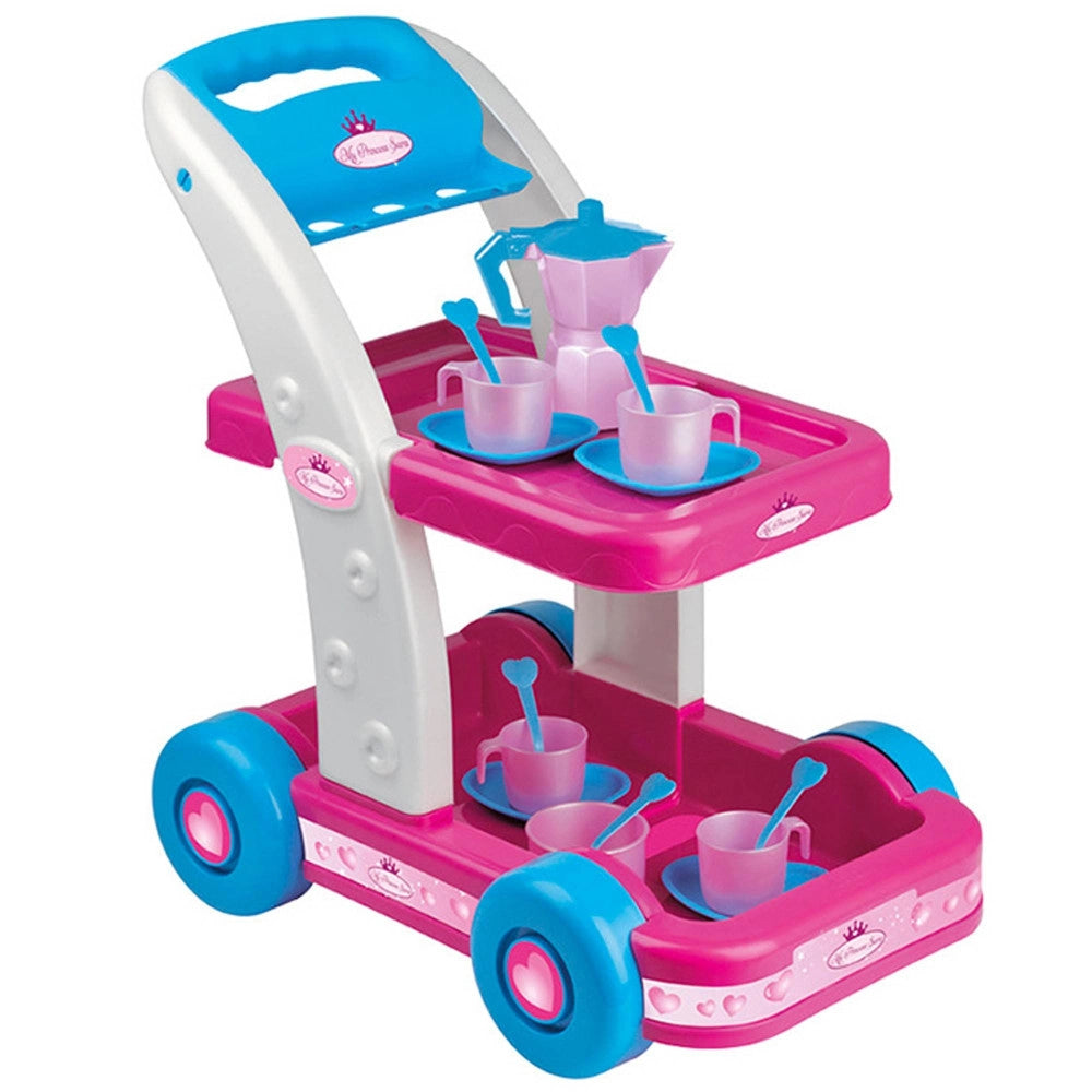 Trade Shop - Carrello Per Servire Caffè Princess Giocattolo Per Bambine Con Set Accessori -