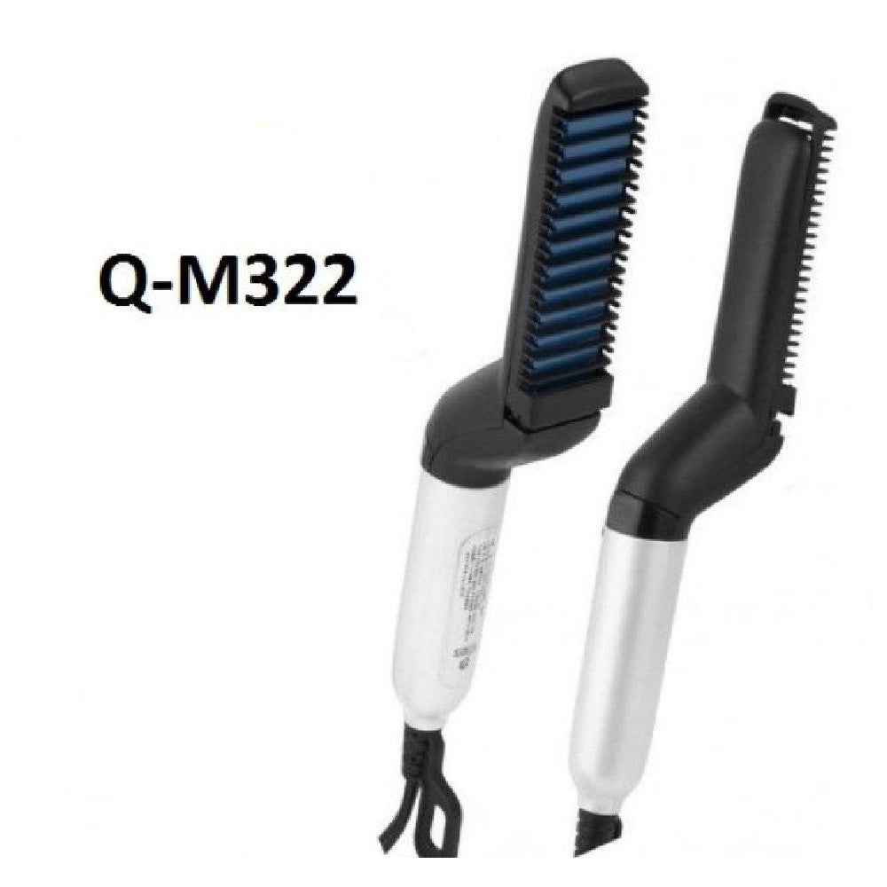 Trade Shop - Pettine Spazzola Styling Riscaldata Uomo Per Raddrizzare Capelli Barba Q-m322 -