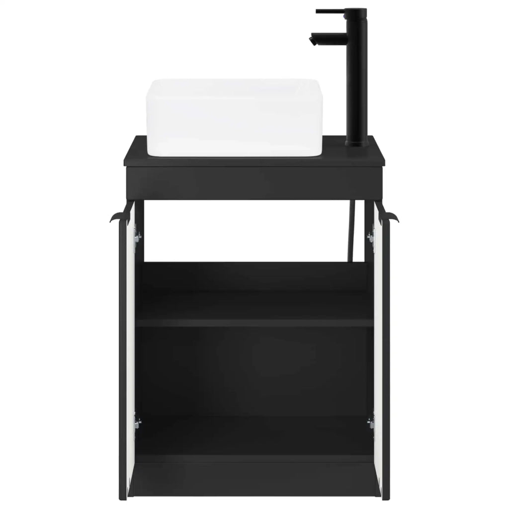 Set di mobili per il bagno Nero Legno ingegnerizzato 3404223