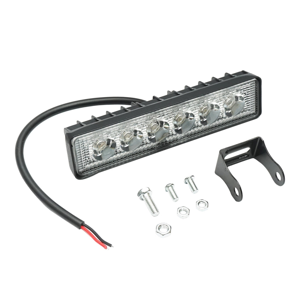 Lampada tipo barra con 6 LED, 10-60V, 18W, angolo di radiazione 60 gradi, tipo flood, 160x43x42 mm