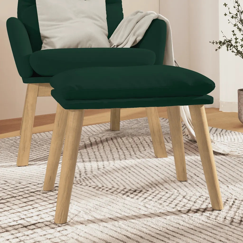 Poggiapiedi Verde Scuro 45x29,5x35 cm in Velluto 341437