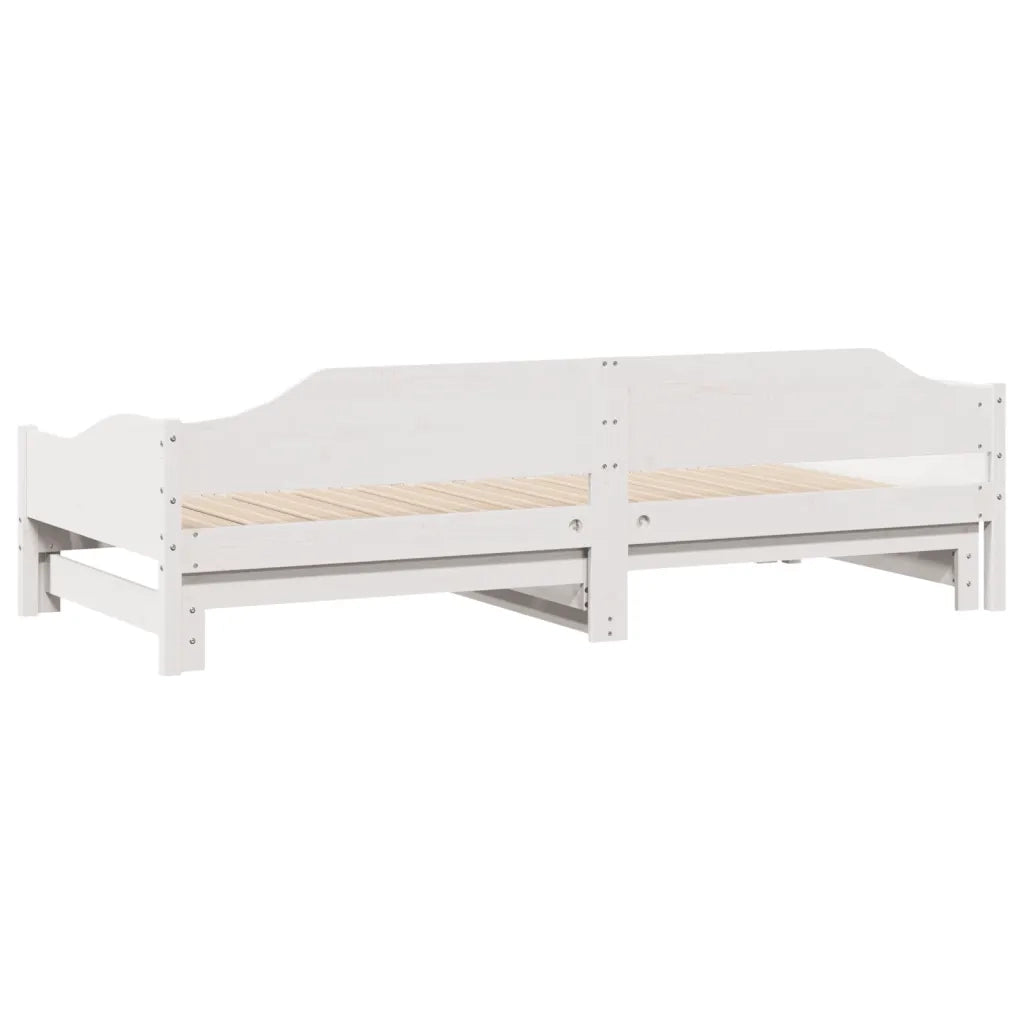 Divano Letto con Letto Estraibile Bianco 90x200cm Massello Pino 850906