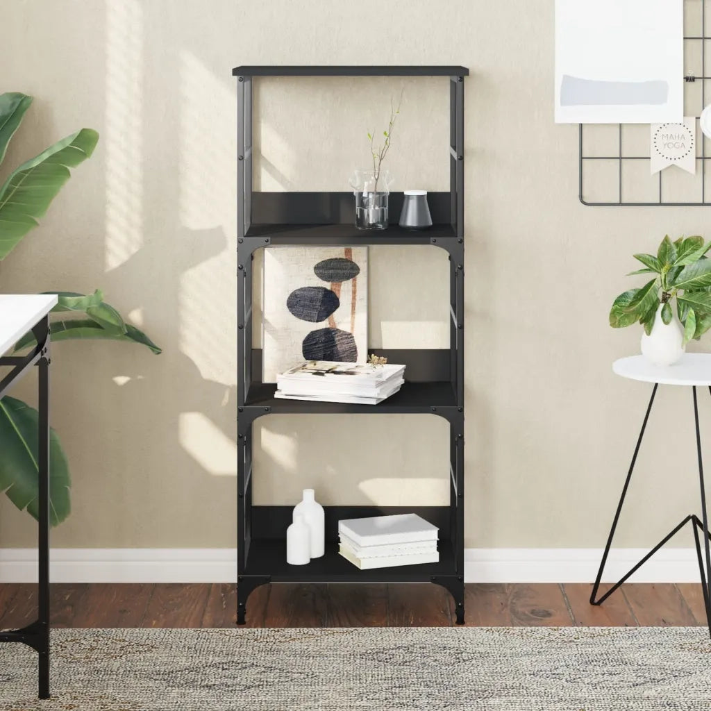 Libreria Nera 50x33x117,5 cm in Legno Multistratocod mxl 130998