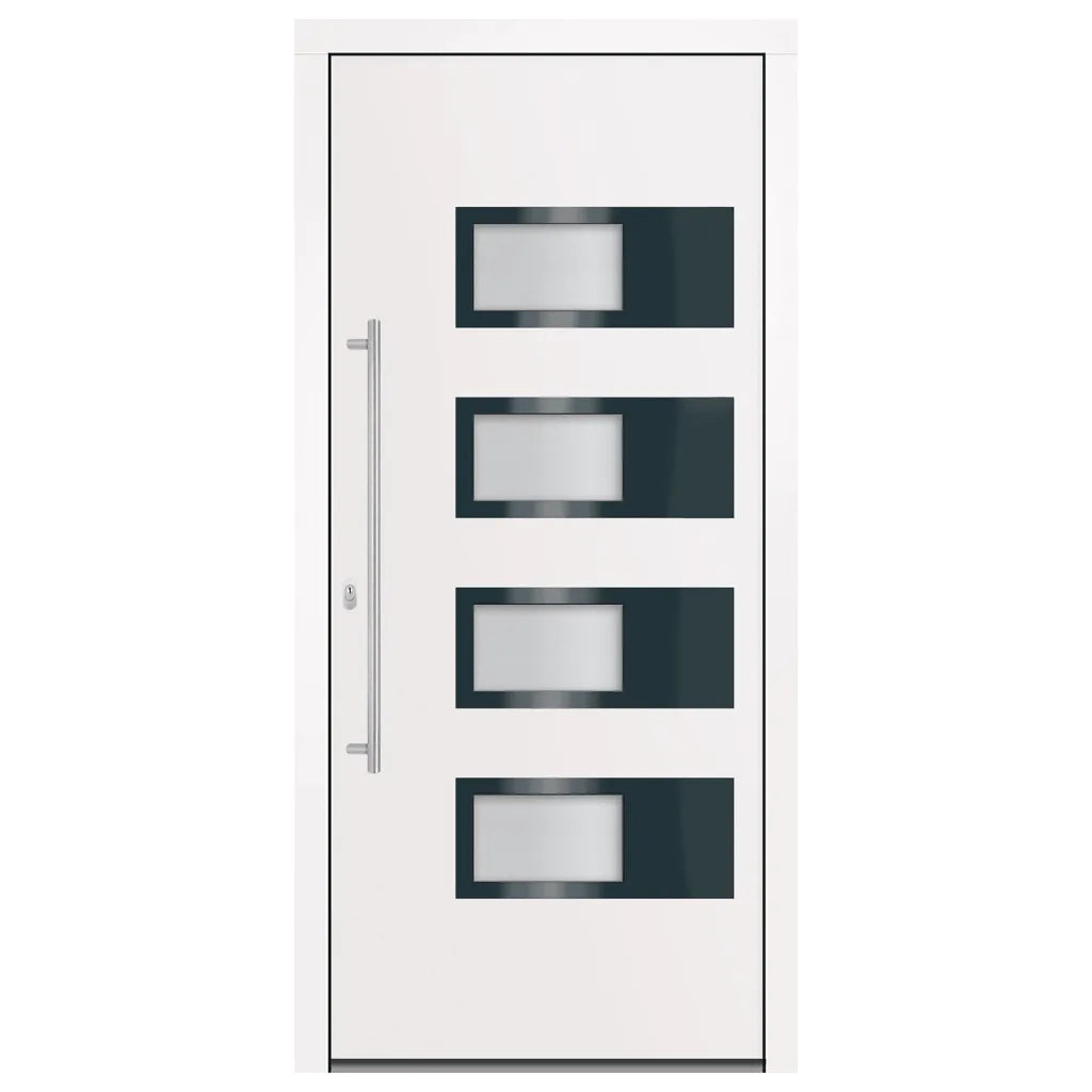 Porta Ingresso Bianca 100x210 cm in Alluminio e PVC