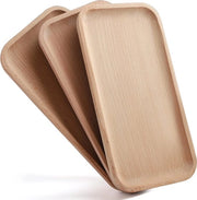 Tavolo da Servire in Legno, 3 pezzi, 24,8 cm, rettangolare, Tavolo da Servire in Legno, Piatti per Charcuterie, piatto massivo naturale per verdure, frutta, charcuterie, sushi e snack