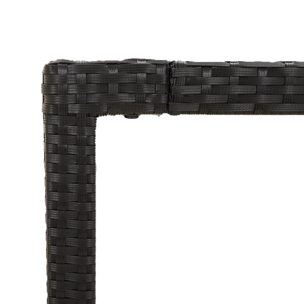 Tavolo da Giardino Piano in Legno Nero 190x90x75 cm Polyrattan 319905