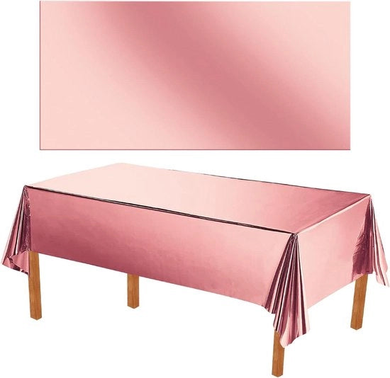 Tavolo da pranzo Premium in Goud Metallic 137 x 274cm - Tappeto da tavolo impermeabile - Rose Gold - Decorazione da tavola per festa - Design lussuoso