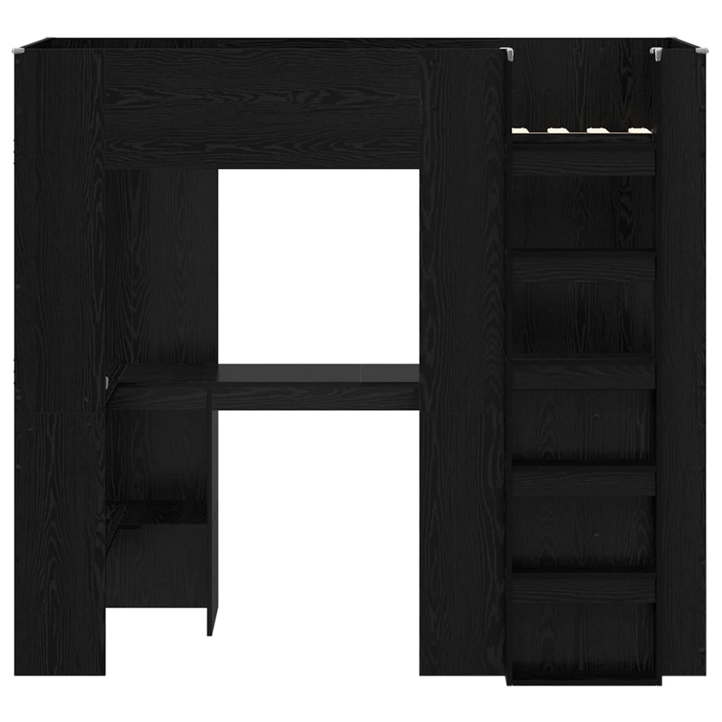 Struttura letto a castello con scrivania Rovere Nero 3410428