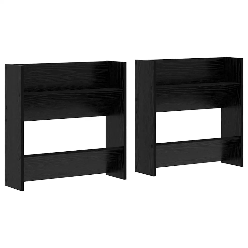 vidaXL Armadi per scarpe da muro 2 pcs Rovere nero Legno multistrato