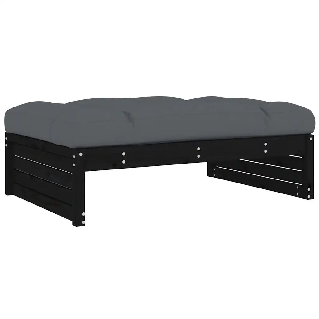Sedia da giardino-Poggiapiedi da Giardino 120x80 cm Legno Massello di Pino Nero 365031