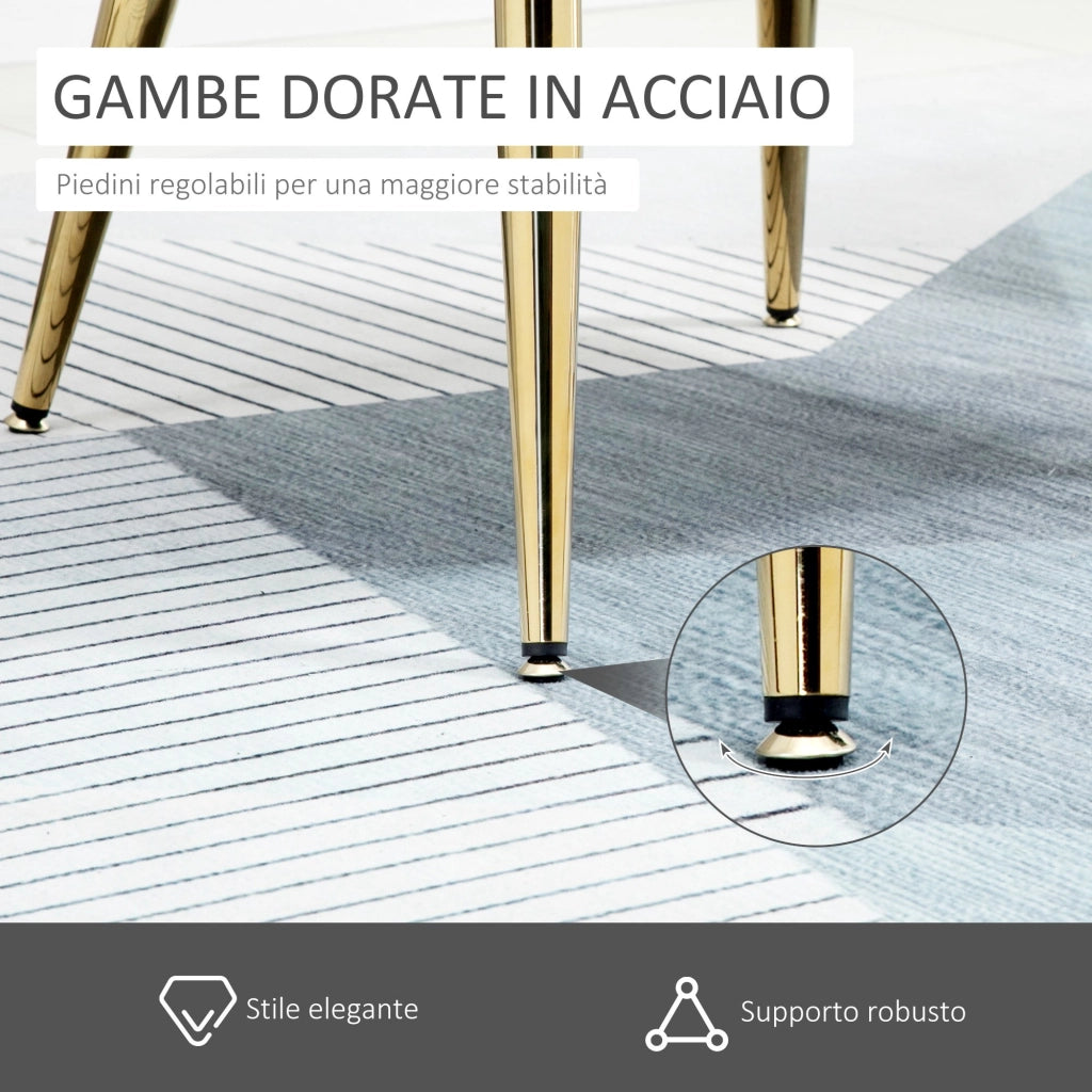 EasyComfort Poltrona in Velluto Imbottita con Schienale a Conchiglia e Gambe in Acciaio per Camera e Salotto, 63x65x84cm, Crema