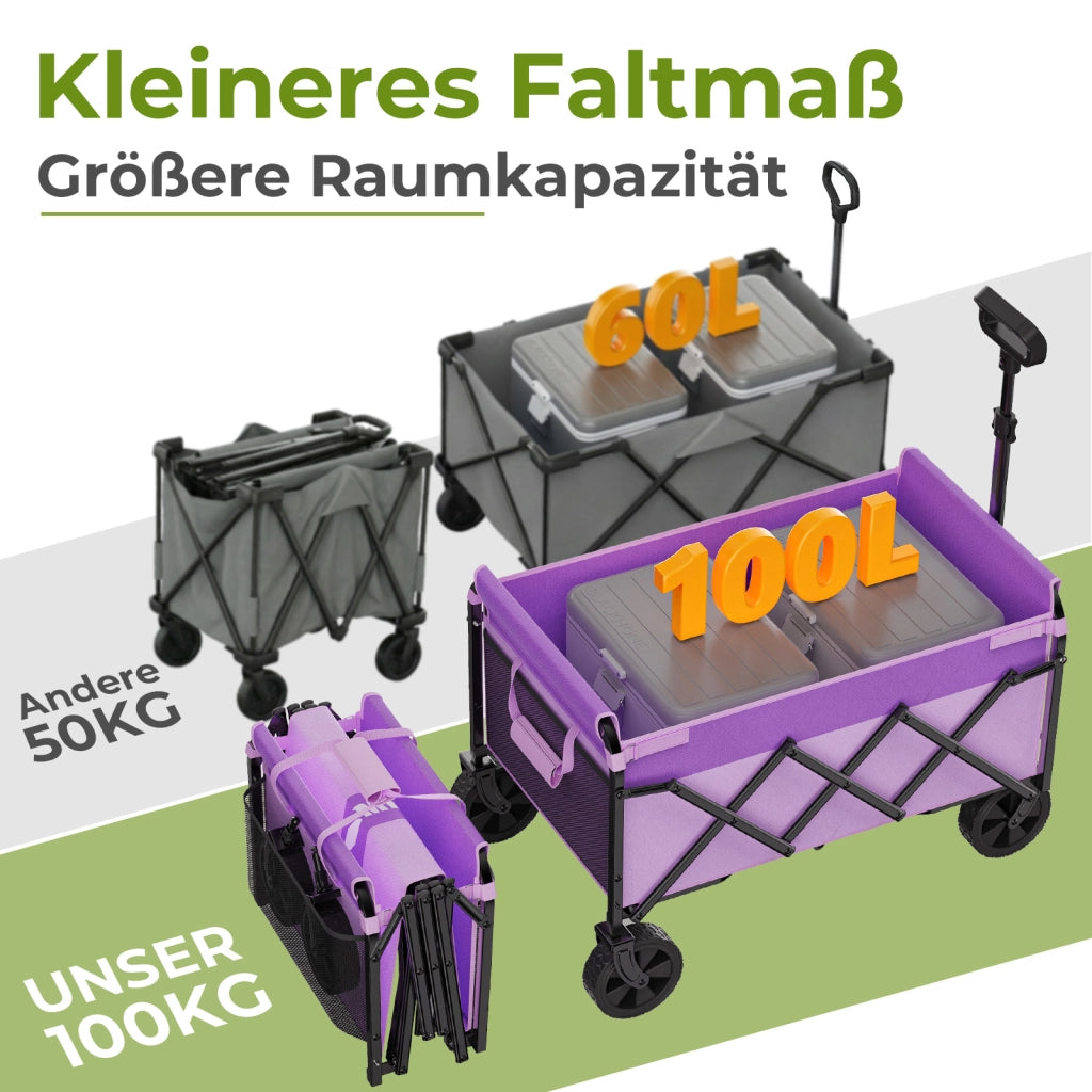CARRELLO PIEGHEVOLE 74x46x96,5 cm Acciaio Viola con manico regolabile