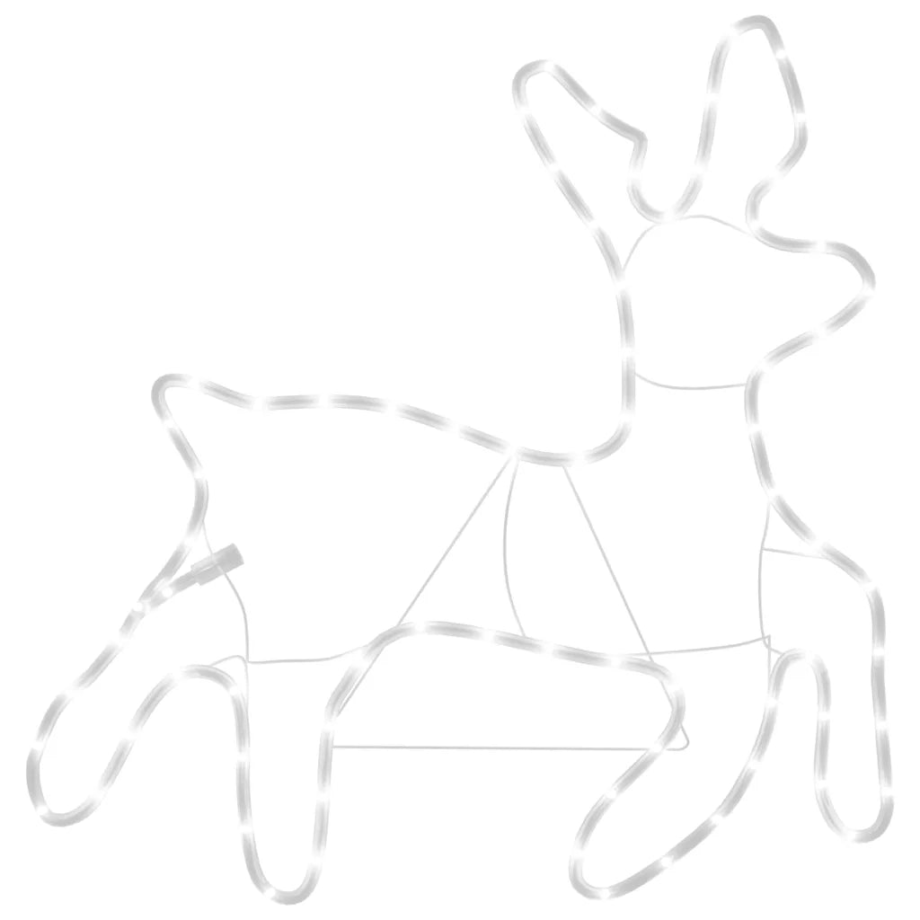 Figura Renna Natalizia con 72 LED Bianco Caldo 57x55x4,5 cm 343296