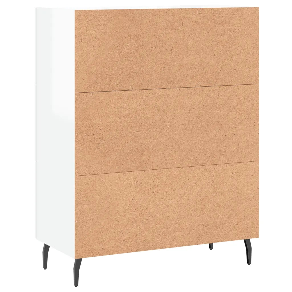 Credenza-Buffet-Armadio da cucina 69,5x34x90 cm in Legno Multistrato Bianco Lucido 860553