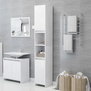 Mobile da Bagno Bianco 30x30x183,5 cm in Legno Multistrato 802669
