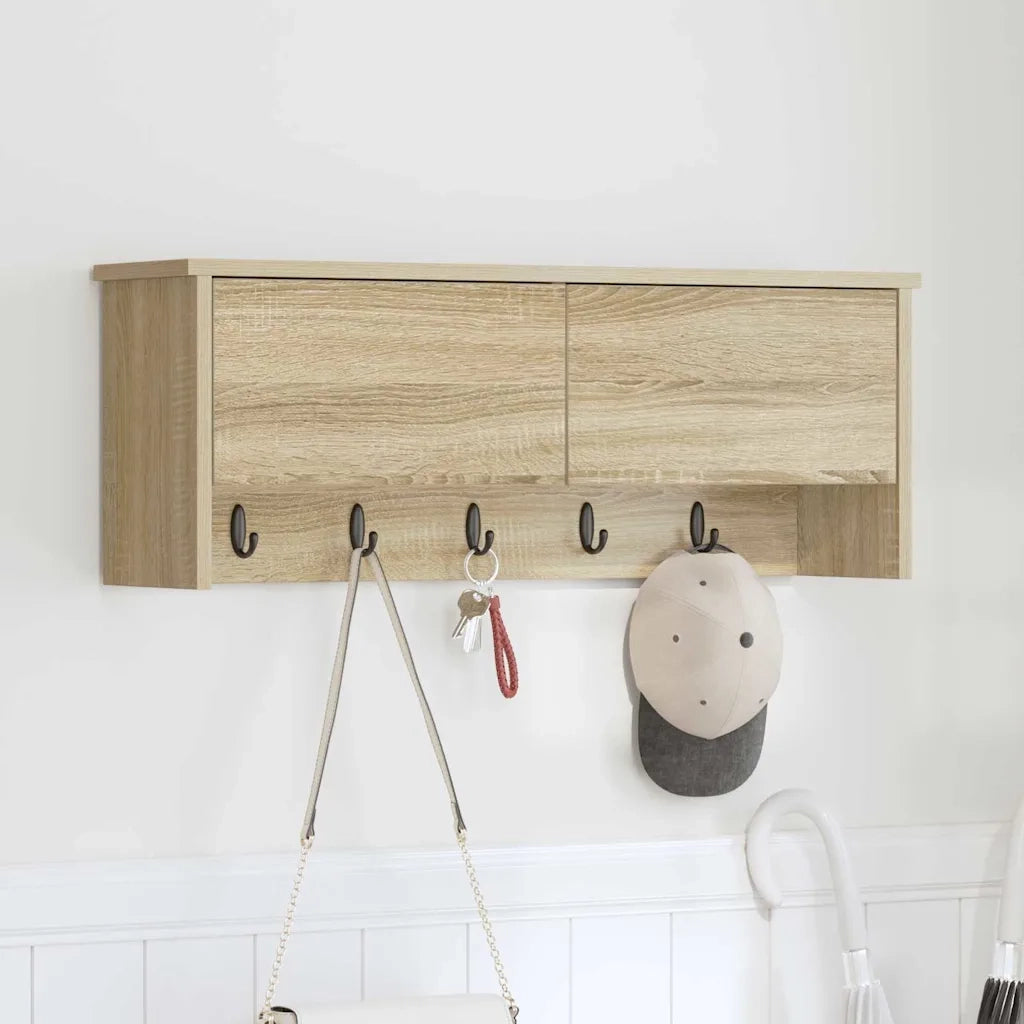 Appendiabiti a muro con porta Rovere Sonoma 80 x 20 x 30 cm 874341