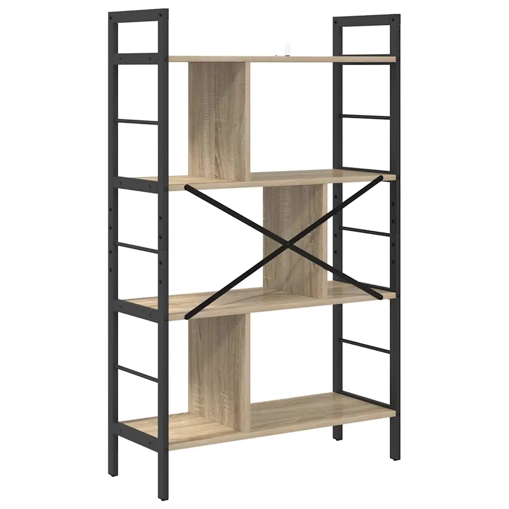 Libreria-Scaffale per Libri-Mobile di Stoccaggio Rovere Sonoma 75 x 30 x 123,5 cm Legno multistrato