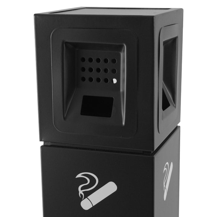 Posacenere a Colonna 30,5x106,3x24,7 cm in Metallo Nero Opaco 3L per Interno Esterno