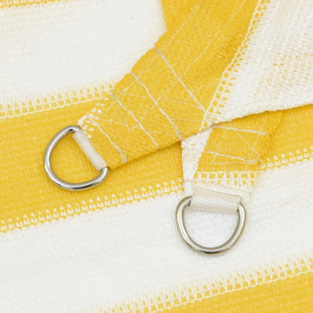 Telo Ombra-Vela Ombreggiante-Parasole a Vela Giallo e Bianco 2 x 2 m HDPE