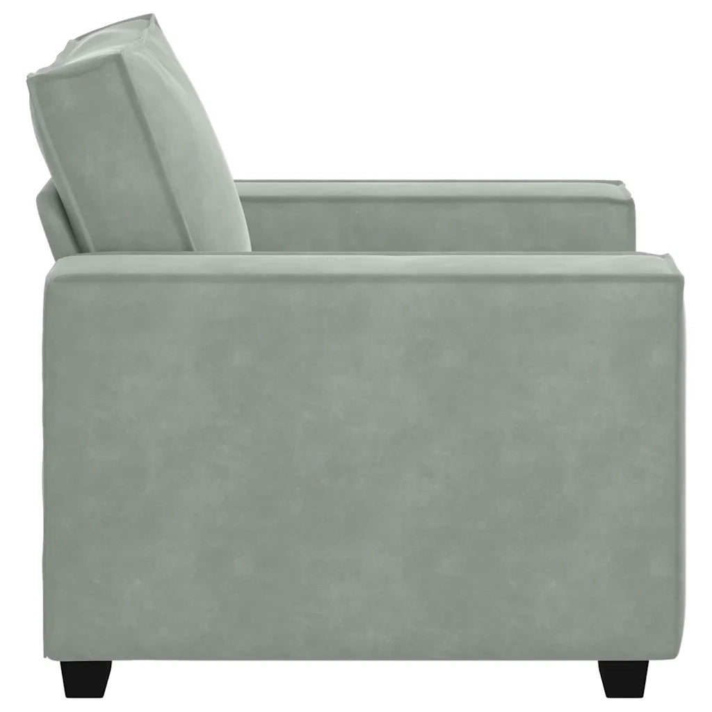 Divano Sedia-Poltrona-Sofa Relax Grigio Chiaro 60 cm Velluto 116873
