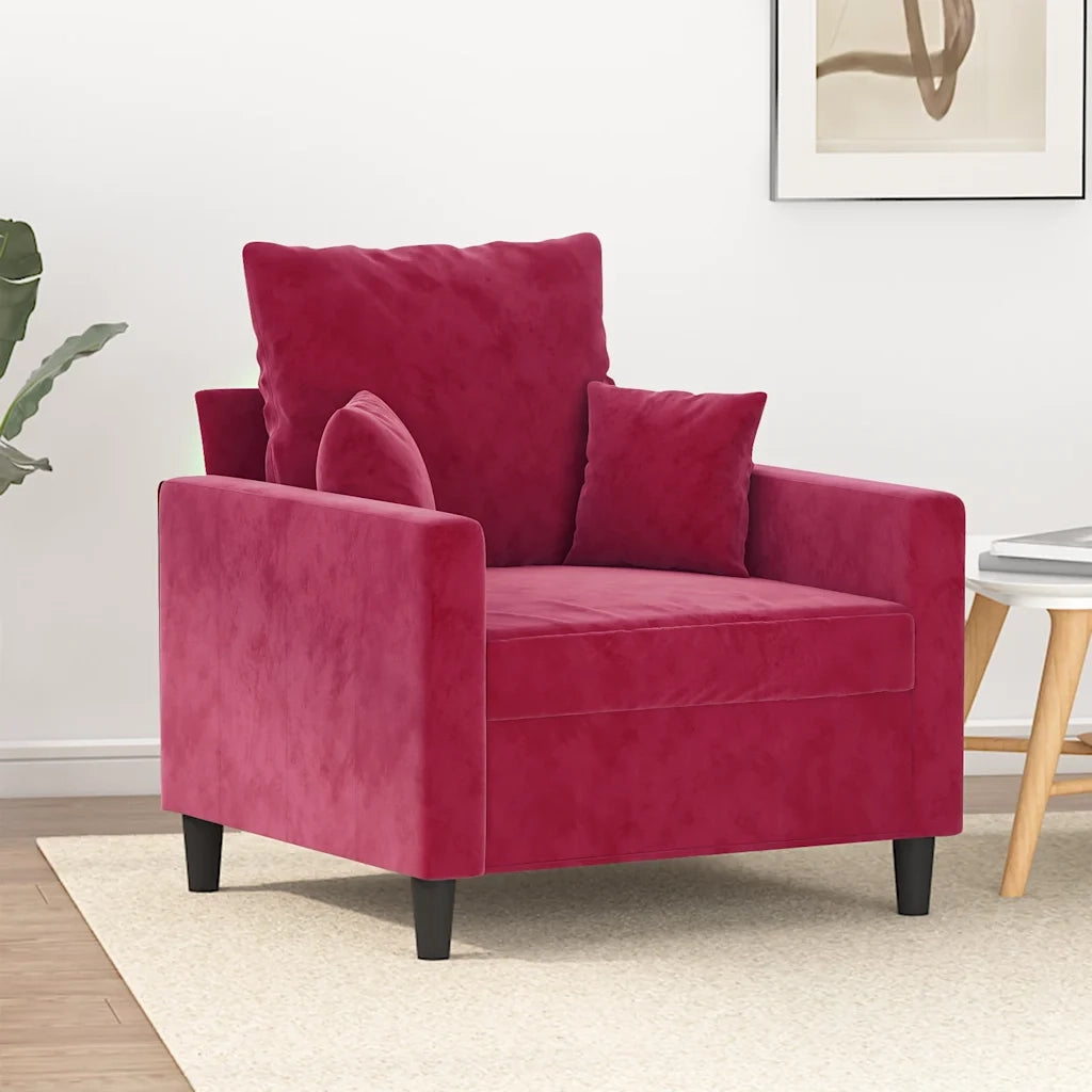 Divano Sedia-Poltrona Rosso Vino 60 cm Velluto 941444
