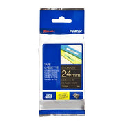 Brother tze-354 nastro per etichettatrice oro su nero - TZE354