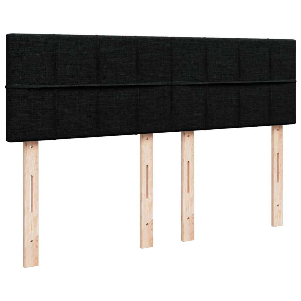 Giroletto a Molle con Materasso Nero 140x200 cm in Tessuto