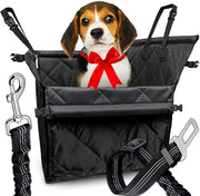 Sedile per Cani Extra Solido - Cinture di Fissaggio - Tessuto Idrorepellente - Tasca Pratica - 60 x 50 x 53 cm - Sicuro e Comodo - Sedile per Cani